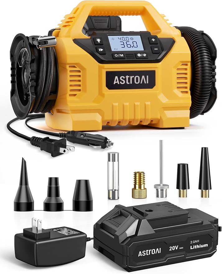 AstroAI Cordless Tire Inflator Portable Air Compressor by AstroAI
