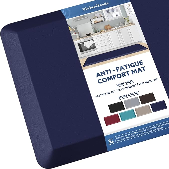 KitchenClouds Kitchen Mat Cushioned Anti Fatigue Kitchen Rug 0.8inch Waterproof by KitchenClouds