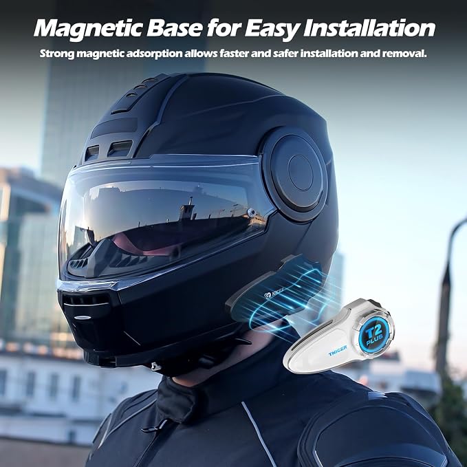 Motorcycle Bluetooth Headset T2Plus Dual Chip MESH Intercom 10-Way Motorcycle - Image 7