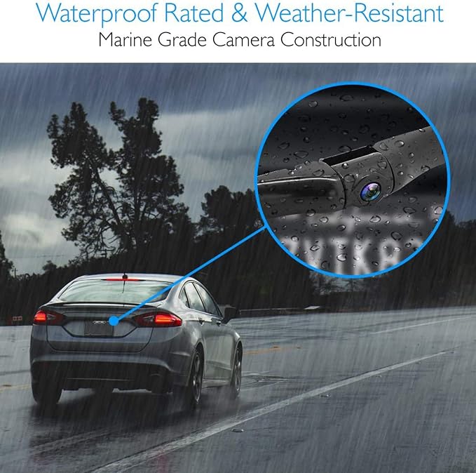 Pyle Dash Cam, Rearview Mirror Monitor, Night Vision, 7.4” LCD Screen, Backup - Image 5