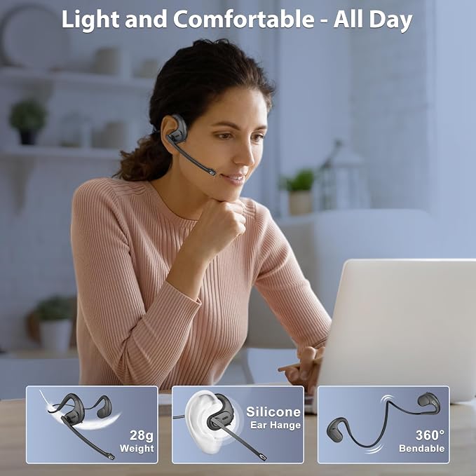 Trucker Bluetooth Headset, Open Ear Headphones - Image 4