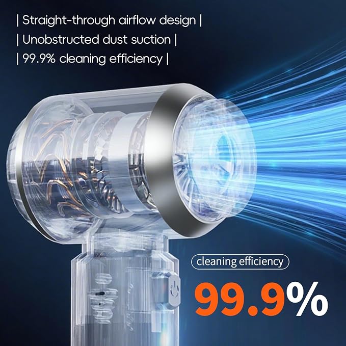 Handheld Car Vacuum Cleaner Cordless, 21000Pa High Power Hand Held 3-Speed - Image 4