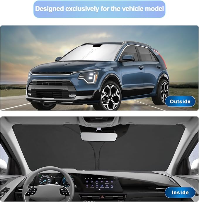 SXCY for 2017-2025 2026 Kia NIRO Windshield Sunshade for 2023-2026 Kia NIRO - Image 2