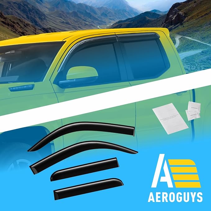 Extra Durable Window Deflectors Tape-On Window Visors Rain Guards Fit - Image 8