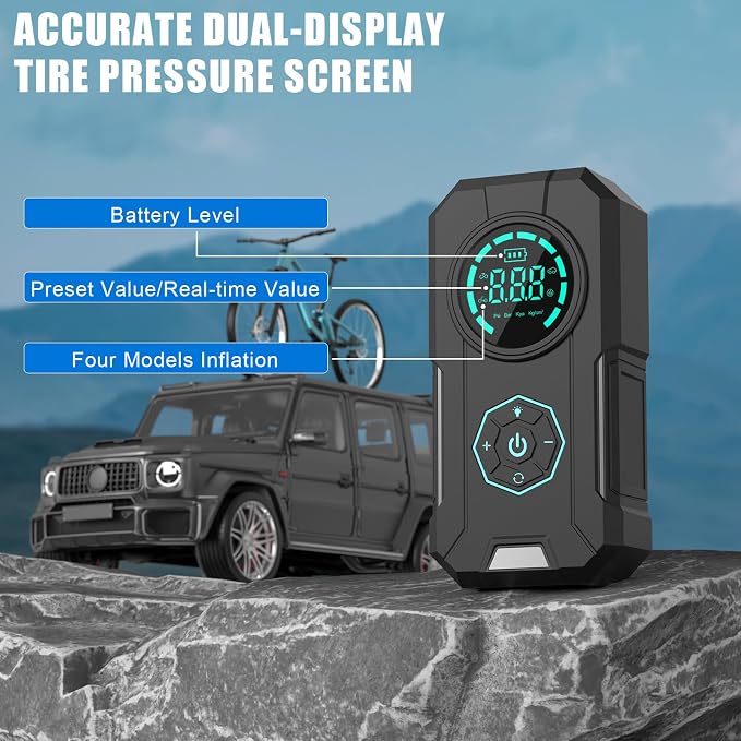 Tire Inflator Portable Air Compressor, 5X Faster Portable Air Compressor - Image 6
