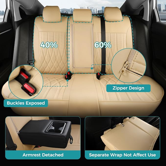 Seat Covers for Honda Civic Sedan EX-L, Sport 2016 2017 2018 2019 2020 2021 - Image 4