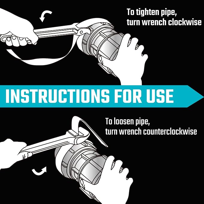 DURATECH Strap Wrench 12" Handle, Adjustable Nylon Strap Pipe Wrench, Oil - Image 6