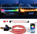 RGB Hood Light Strip with Sequential Turn Signal Indicator Function Waterproof by YME-Bright