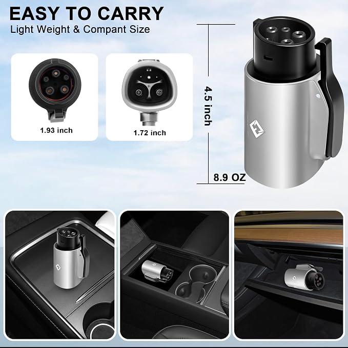 Tesla to J1772 Adapter, 80A 250V Max, Portable and Outdoor EV Adapter, - Image 6