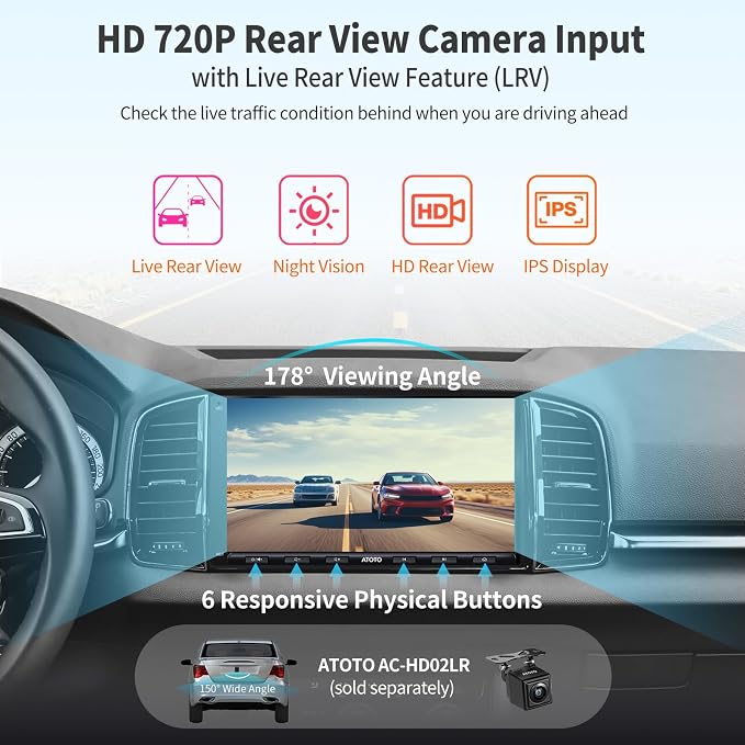 ATOTO A6PF Android Double-DIN Car Stereo, Wireless CarPlay, Wireless Android - Image 6