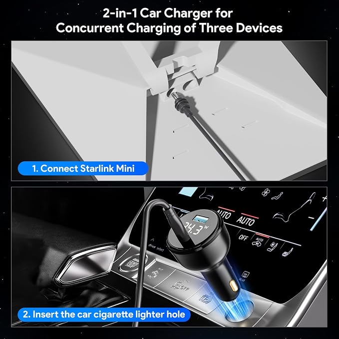 QUIDDITY Starlink Mini Car Adapter DC Power Cable + Cigarette Lighter Adapter - Image 5