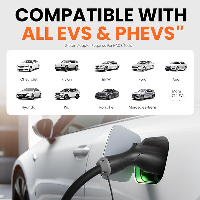 Level 2 EV Charger 48 Amp, J1772 Charger, Hardwired Electric Car Charger - Image 2