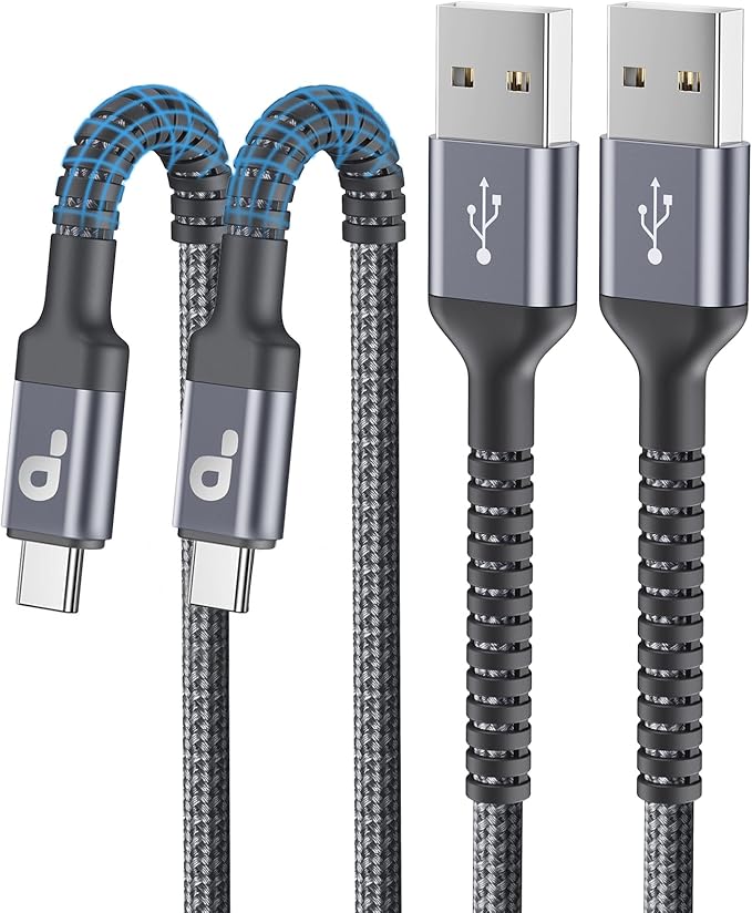 USB A to USB C for Carplay USB C Cable 3FT, Car Charger Cable 2Pack Short Type by PRAKIE