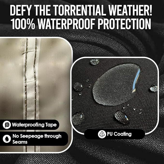 Your Ride! Heavy Duty Motorcycle Cover Waterproof Outdoor 210 Oxford Fabric - Image 4