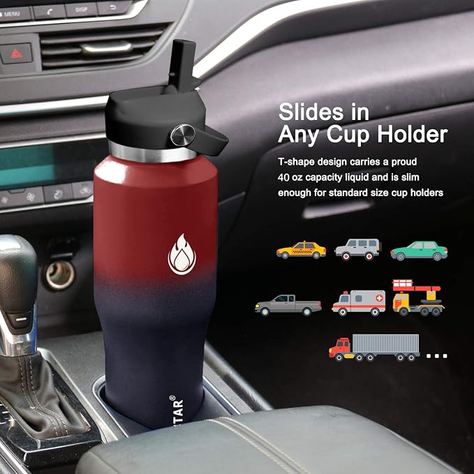 SENDESTAR 40oz Water Bottle Wide Mouth Stainless Steel Vacuum Insulated Double - Image 4