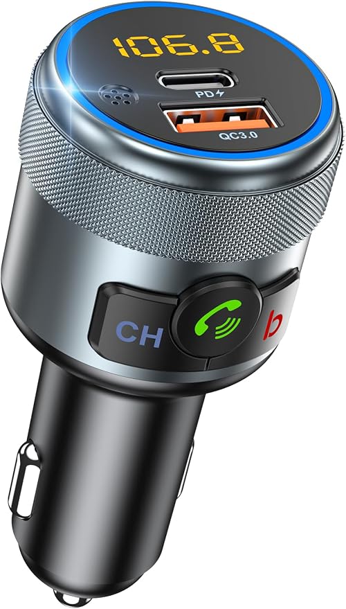 LENCENT Car FM Transmitter, Wireless Bluetooth 5.1 Radio Adapter Car Kit by LENCENT
