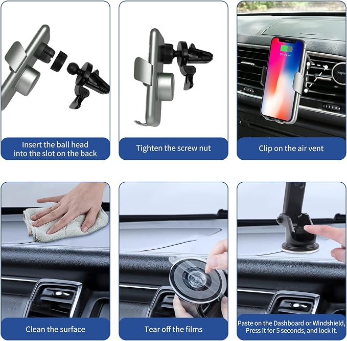 15W Fast Car Mount Charger, Charging Wireless Car Charger Phone Mount Phone - Image 8