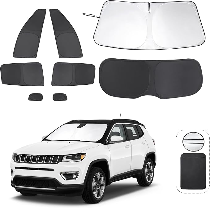 TINGLU Window Shades for Jeep Compass 2017-2024 Accessorie Car Side Full by TINGLU