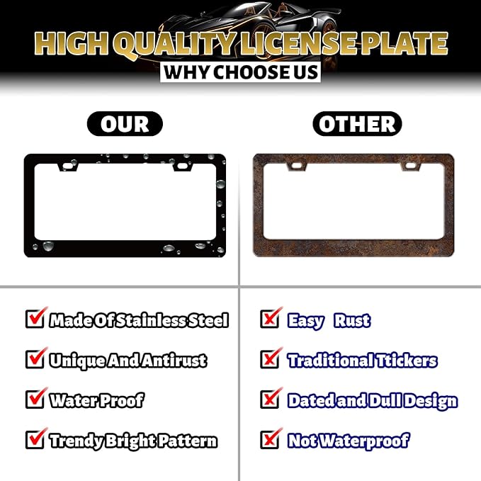 Moon Phase License Plate Frame Mountain Night Stars License Plate Holder Front - Image 7