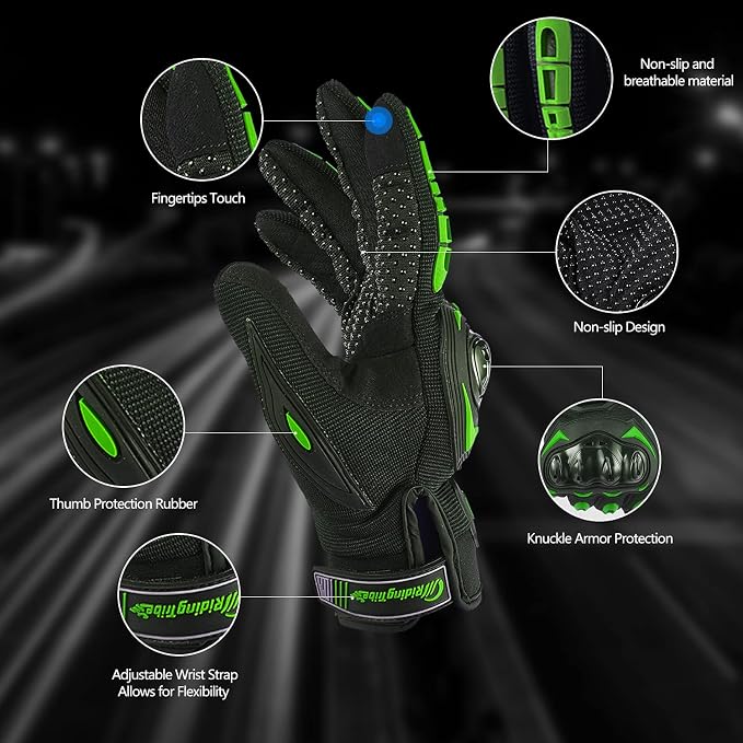 Motorcycle Gloves for Men and Women Full Finger Touchscreen Mountain Dirt Bike - Image 2
