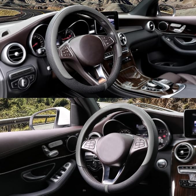 COFIT Breathable Car Steering Wheel Cover 15 inch Auto Universal Leather Wrap - Image 2