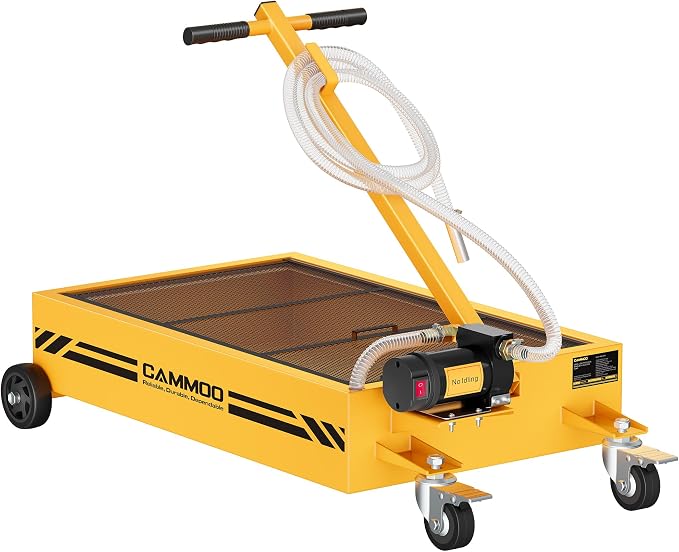 15 Gal Electric Oil Drain Pan, 110V High-Flow Pump, 9.8 FT Hose, 200 W Motor by CAMMOO