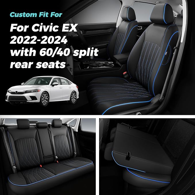 Seat Covers for Honda Civic Sedan 4DR Sedan EX 2022 2023 2024 2025.Faux Leather - Image 7