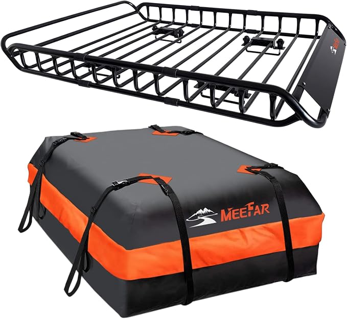 MeeFar Roof Rack Carrier Basket Universal Rooftop 51" X 36" X 5" + Waterproof by MeeFar