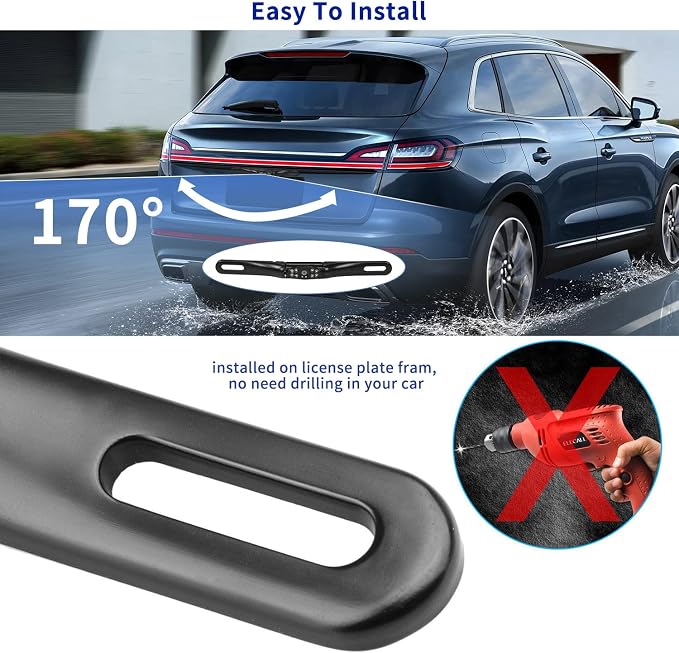 Kairiyard License Plate Backup Camera, Waterproof 170° View Rear View Reverse - Image 4