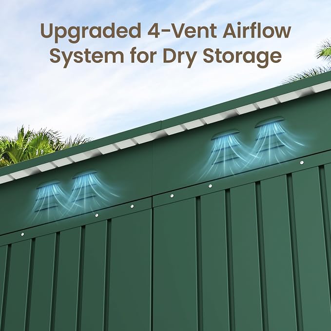 Bealife 6' x 4' Outdoor Storage Shed Clearance, Metal Outdoor Storage Cabinet - Image 5