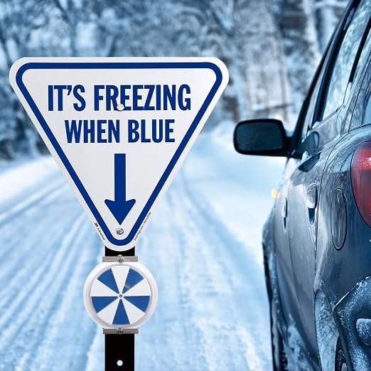 SmartSign It's Freezing When Blue Inverted Triangular Sign - Image 3