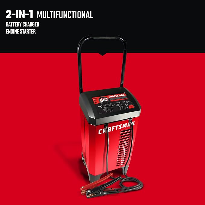 CRAFTSMAN Manual Wheeled 6A Battery Charger and 175A Engine Starter, 2-in-1 - Image 2