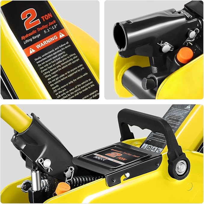 DNA MOTORING Low Profile Hydraulic Trolley Service/Floor Jack, 2 Ton Capacity - Image 6