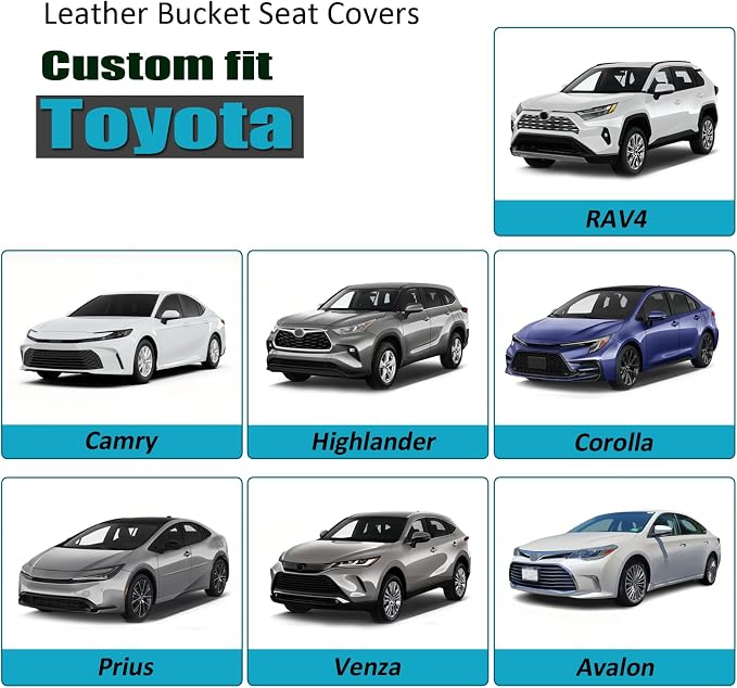 GIANT PANDA Front Car Seat Cover Custom Fit Toyota, 3D Air Mesh Car Seat Covers - Image 3