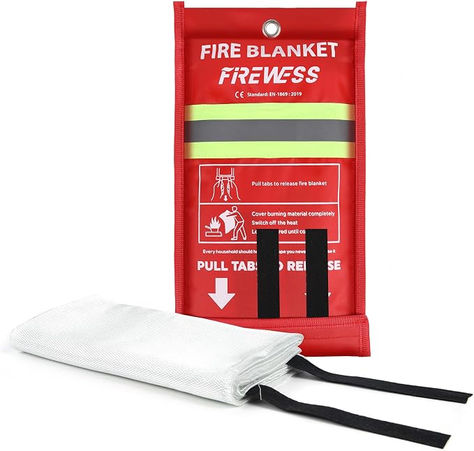 Emergency Fire Blanket, 1 Pack Fiberglass Flame Retardant Fire Blankets by FIREWESS