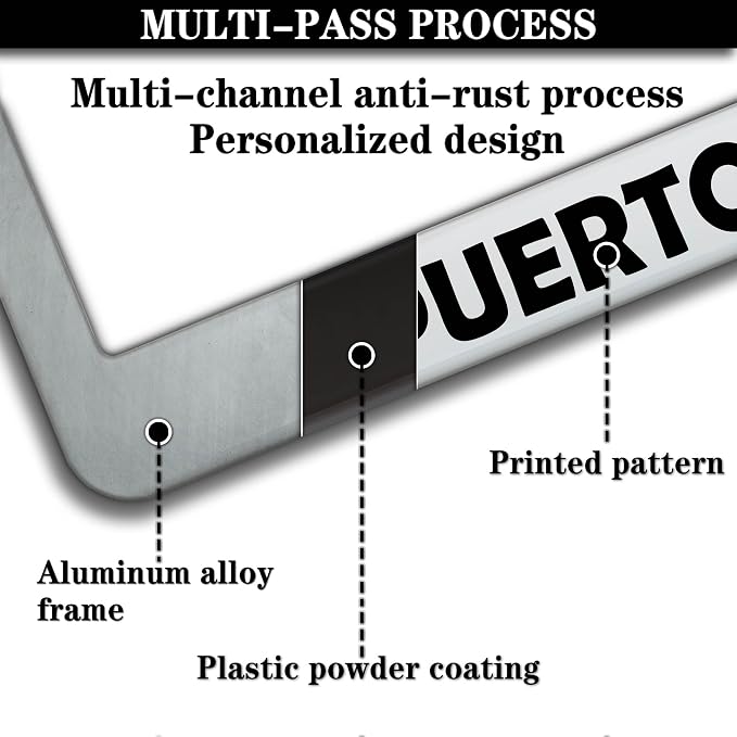 License Plate Holder for Women Multicolor License Plate Frames for Men Boricua - Image 5