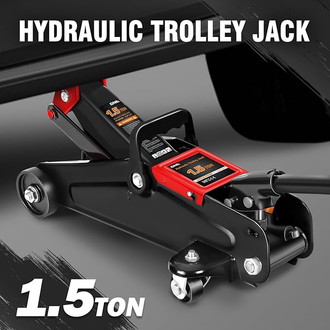 DNA MOTORING Low Profile Hydraulic Trolley Service/Floor Jack, 1.5 Ton Capacity - Image 2