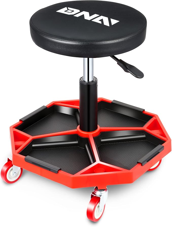 DNA MOTORING TOOLS-00253 Adjustable Height Pneumatic Garage Seat Rolling by DNAMOTORING-Tools
