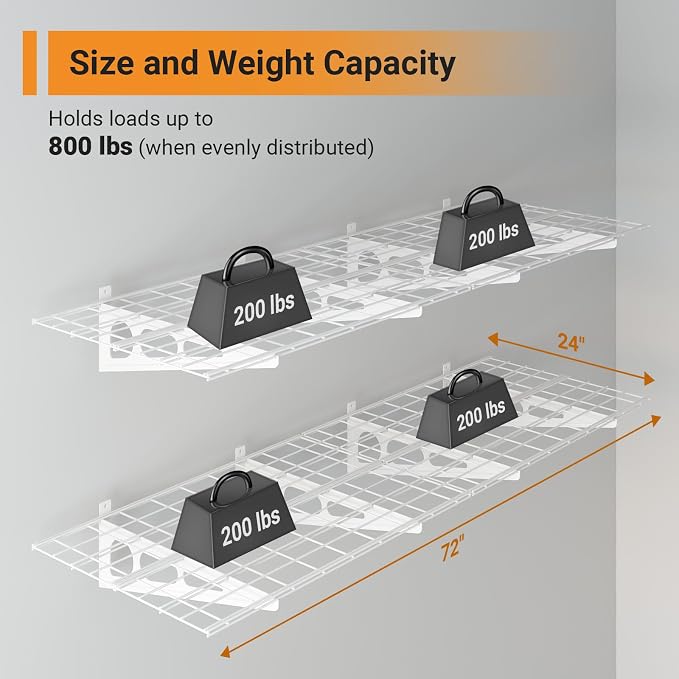 2x6 ft Garage Shelving, Pantry Storage, 800 lbs Total Load Capacity Storage - Image 2