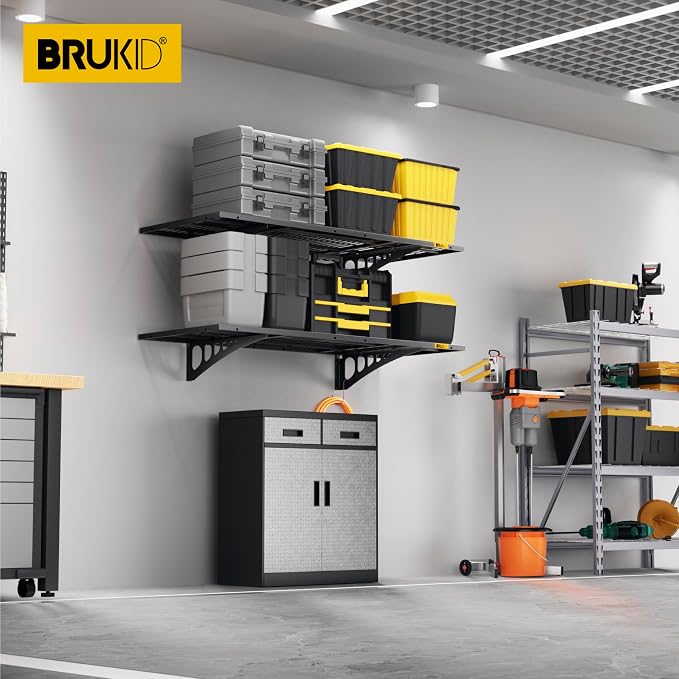 1.64x4ft Adjustable Rail Wall Garage Storage Shelf, - Image 2