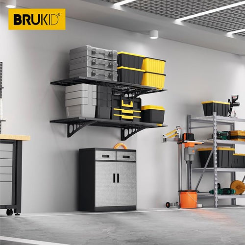 1.64x4ft Adjustable Rail Wall Garage Storage Shelf, - Image 2