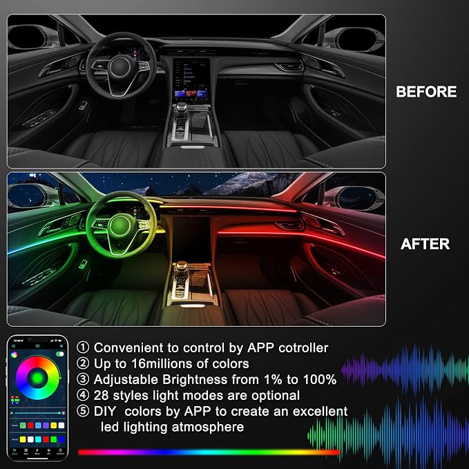 Acrylic Interior Car LED Strip Light - Image 3