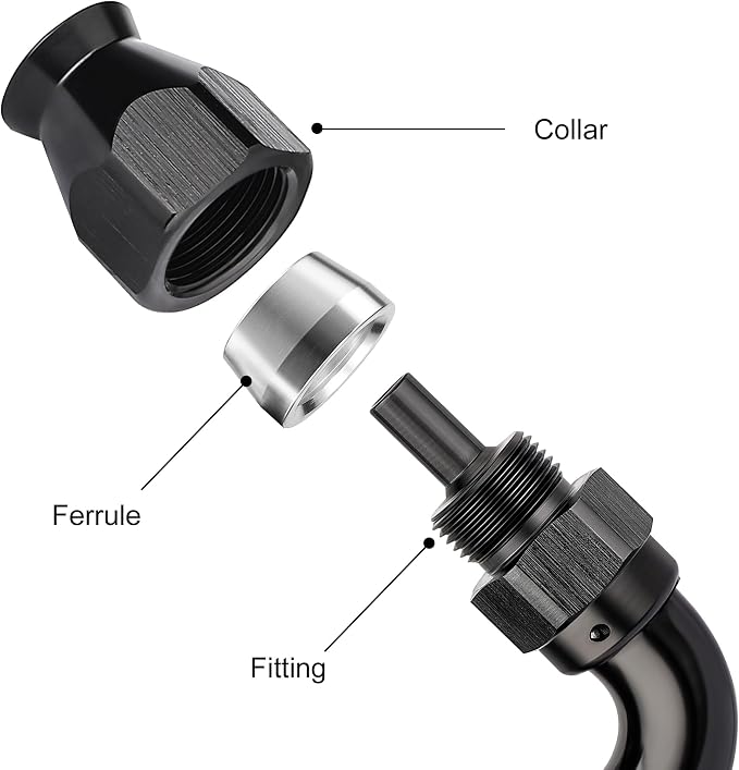 EVIL ENERGY 4AN 120 Degree PTFE One Piece Full Flow End Hose Fitting Aluminum - Image 2