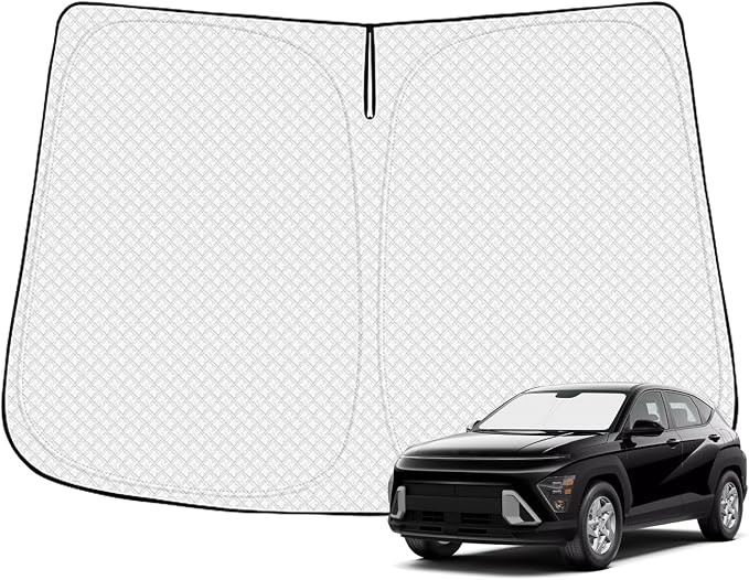 Windshield Sun Shade for 2024-2025 2026 Hyundai Kona Accessories Thicken by Canvcle