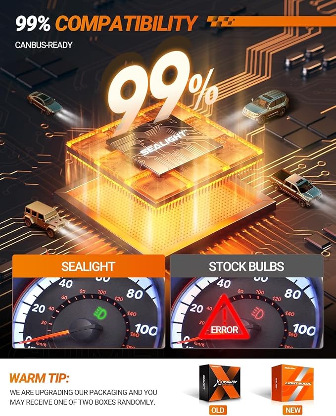 SEALIGHT X4I H4/9003/HB2 Bulbs, H4 Fog Bulb, - Image 5