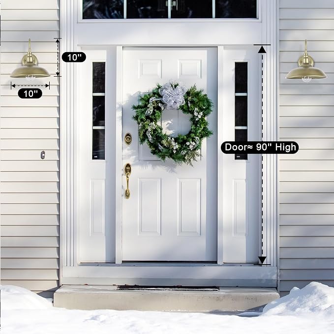 10 Inch Gooseneck Barn Light for Farmhouse, Brass Exterior Barn Style Light - Image 3