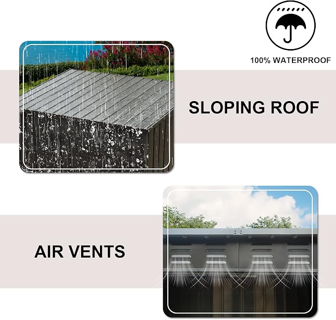 Domi Outdoor Storage Shed 6' x 4', Metal Waterproof Tool Shed Utility Storage - Image 4