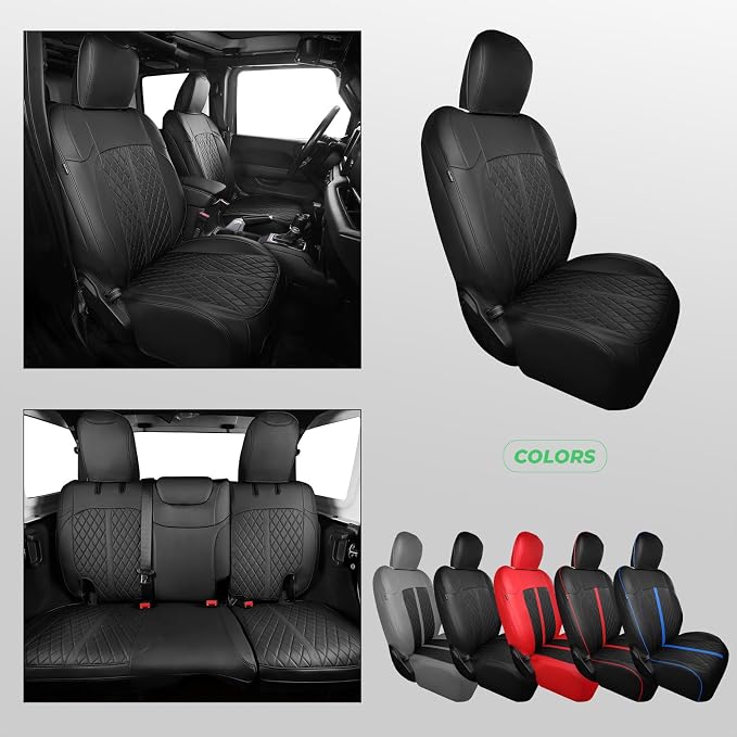 for Jeep Wrangler Seat Covers 4Door JL 2018 2019 2020 2021 2022 2023 2024 2025 - Image 8