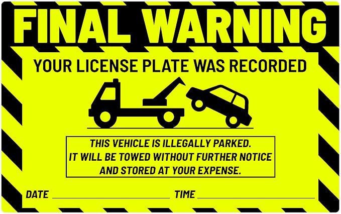 easykart labels 50 Parking Violation Notice Parking Violation Stickers Tow by EasykartLabels