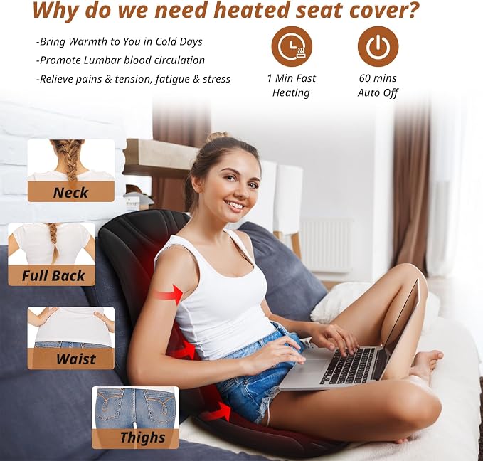 Heated Seat Cover Expanded in Heating Area Winter Seat Cushion - Image 2